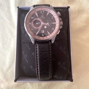 Bulova Men’s Watch Black Leather Band